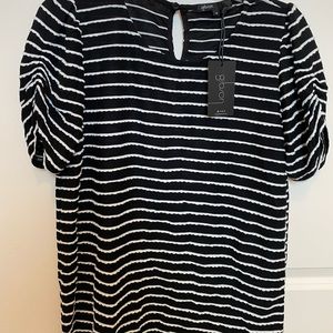 Black and White Scalloped Shirt